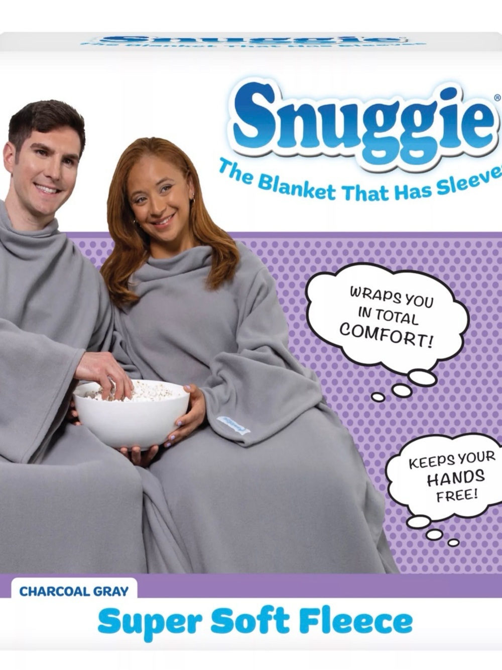 Snuggie Flannel  The Original Blanket With Sleeves Grey